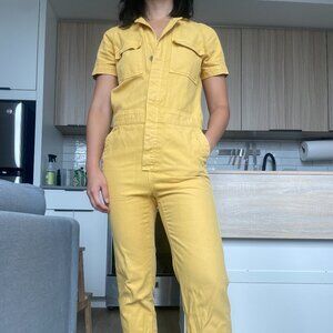Madewell Utility Jumpsuit in Butter Yellow (XS)